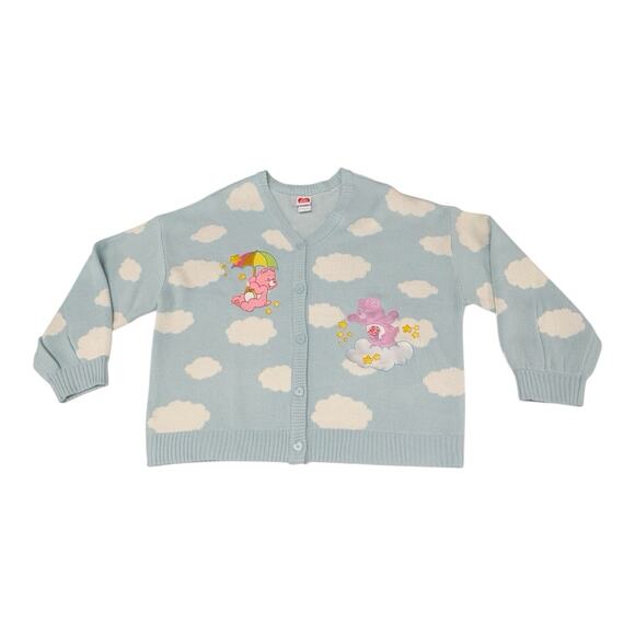 Care Bears Sweaters - CARE BEARS Women Hot Topic 1X Cloud Chunky Knit Skimmer Cardigan Sweater